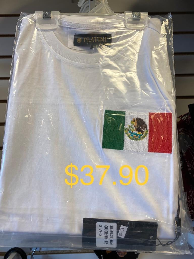 Men's Platini Mexico Jersey Cotton T-Shirt- Camisa Mexico Bordada Algodón