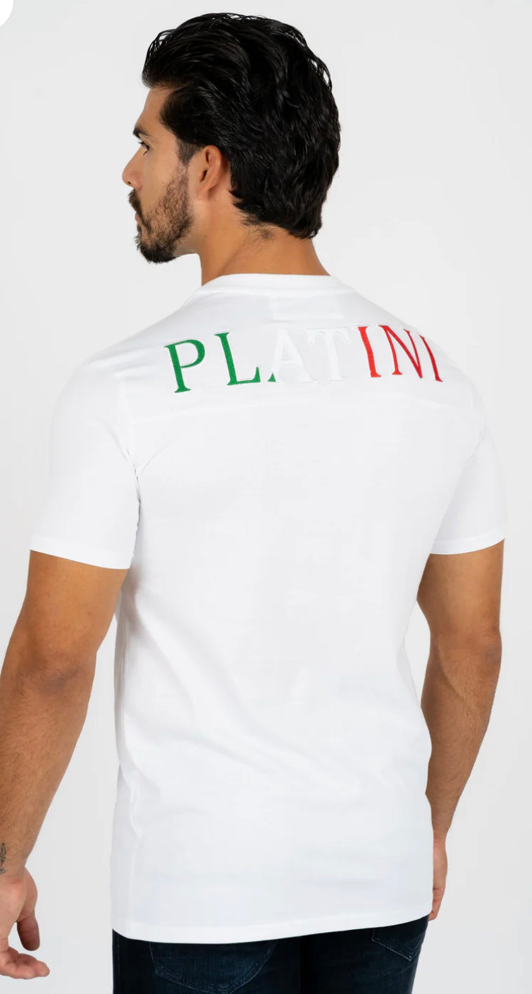 Men's Platini Mexico Jersey Cotton T-Shirt- Camisa Mexico Bordada Algodón