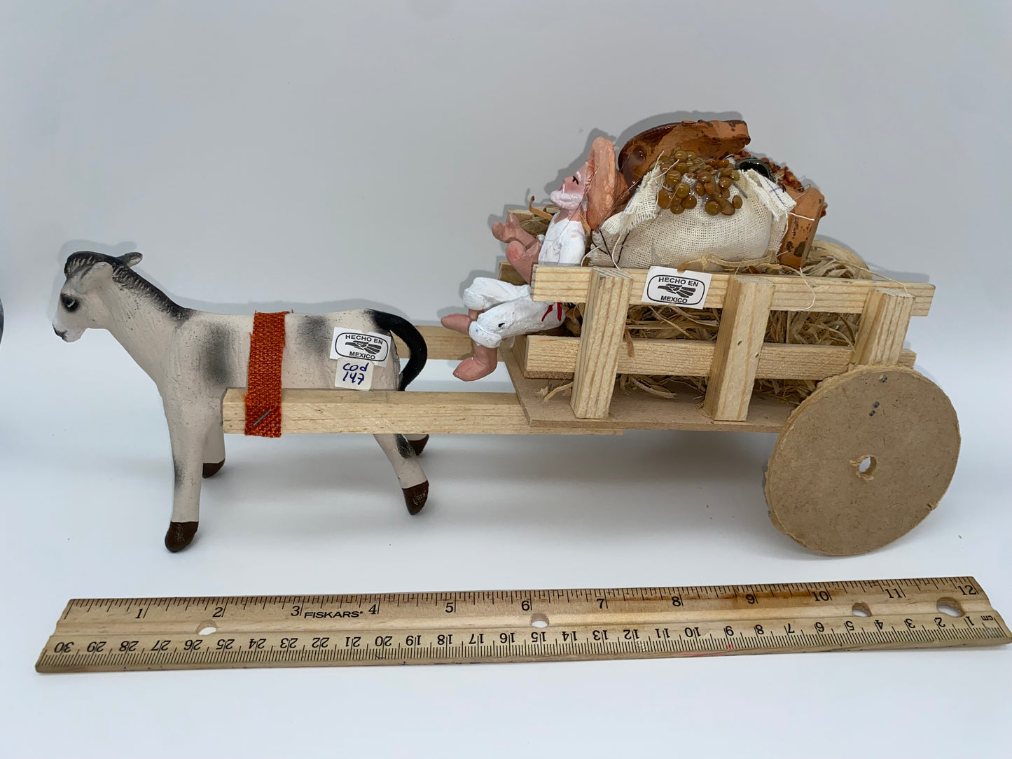 Carreta con Burro y Pastor