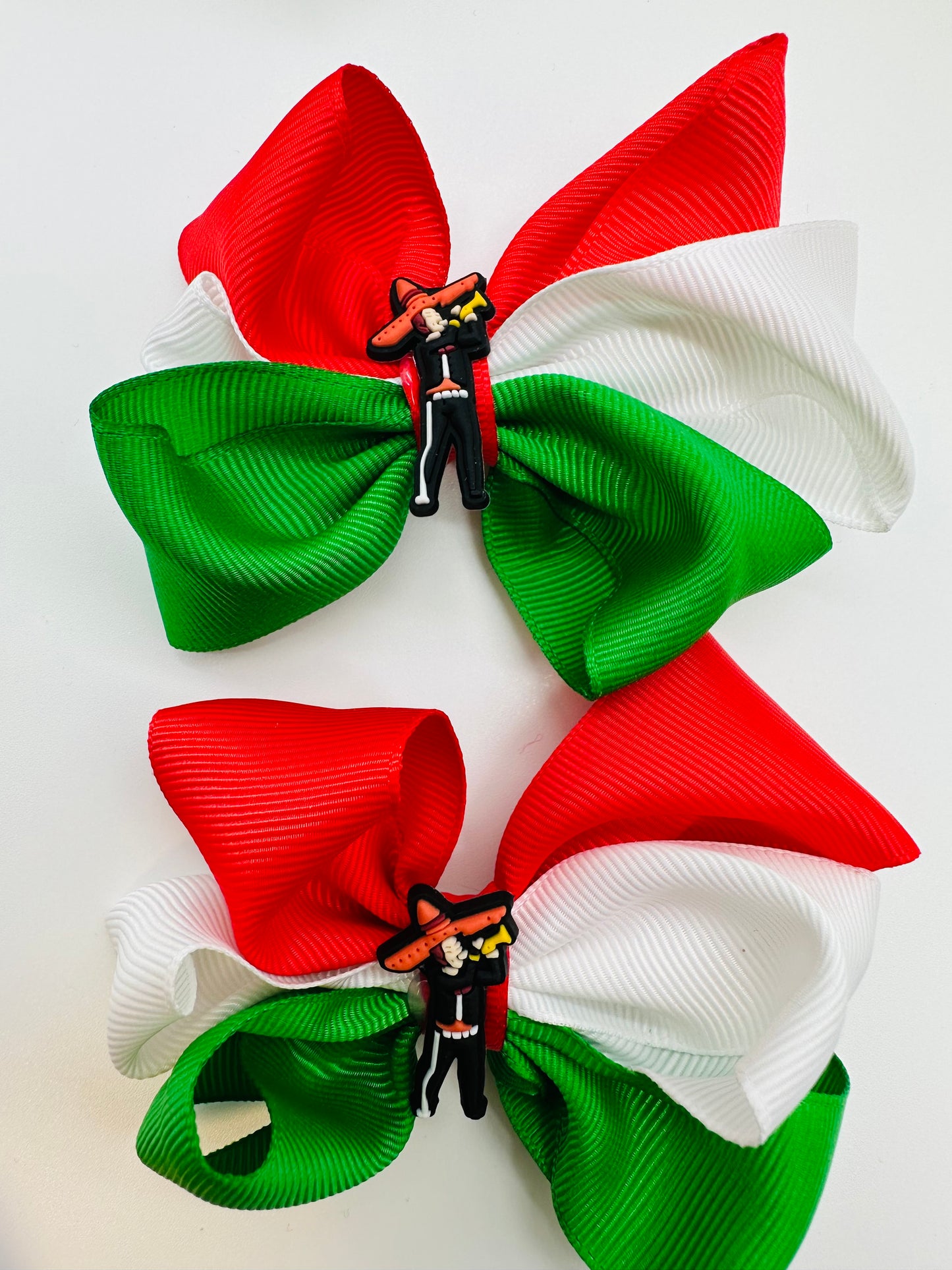 Handmade Mexico flag Hair bow-Moño de Bandera de Mexico hecho a mano