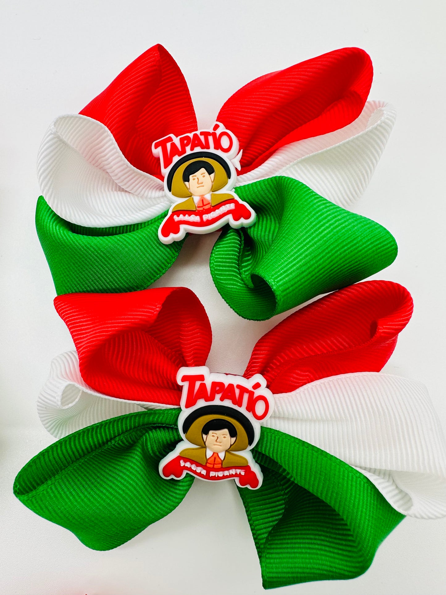 Handmade Mexico flag Hair bow-Moño de Bandera de Mexico hecho a mano